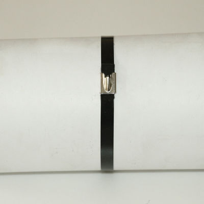 UV Resistant Black 316 Stainless Steel Cable Ties Polyester Coated SS Zip Ties